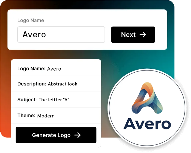 AI logo generator preview showing custom business logo concepts