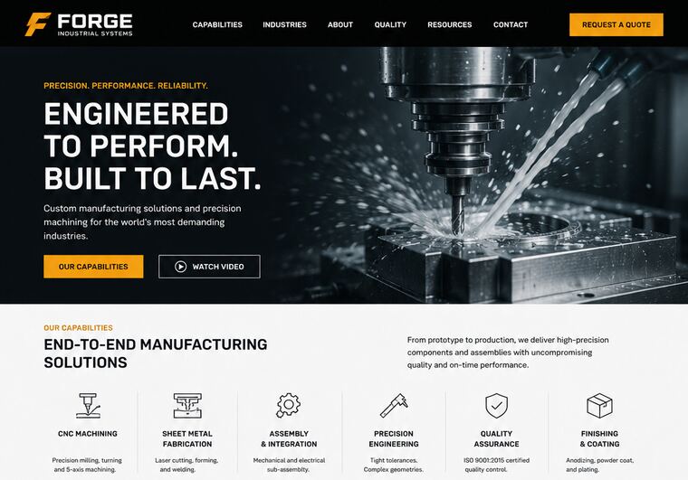 Forge Industrial Systems website, Manufacturing