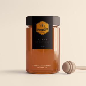 Spring Bee honey jar label