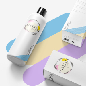 Cosmetic packaging with a finished logo