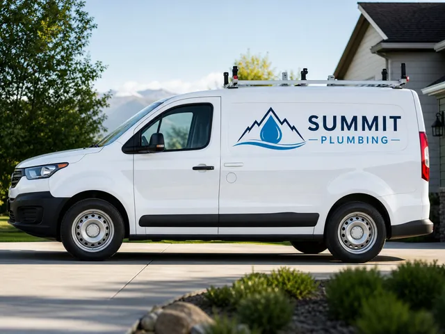 Logo on a plumbing van made in the LogoMakr AI Studio